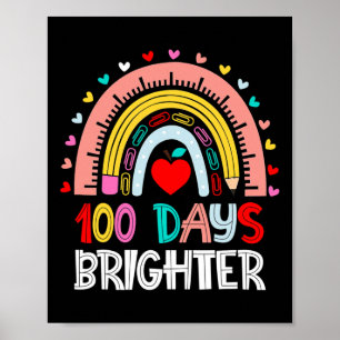 Dagen helderder regenboog 100e dag van de schoolle poster
