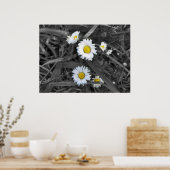 Dagen in zwart-wit en geel afdrukken poster (Keuken)