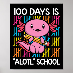 Dagen is Alotl schoolplezier 100ste dag van school Poster