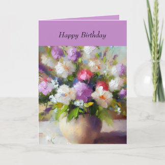 Dagen Kaart met Paars Floral Design