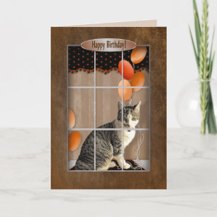 Dagen - Kat dat uit kijkt Venster - Luchtballonnen Kaart