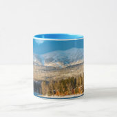 Dagen laatste licht op skiloop van witvis mok (Midden)