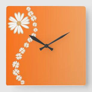 Dagen op Oranje vierkante wandklok Klok