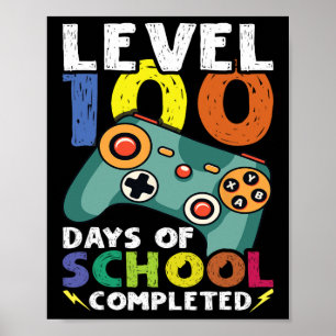Dagen School Video Gamer 100e dag leraar student Poster