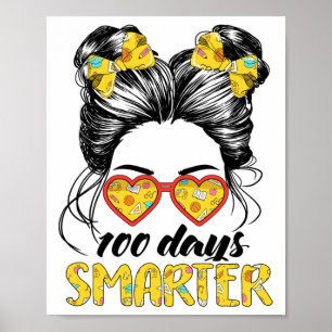 Dagen Slimmer Meisjes Rommelige Knot Haar 100e Dag Poster