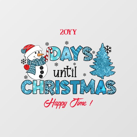 Dagen tot Kerstmis aanpassen Raamsticker (Vel)