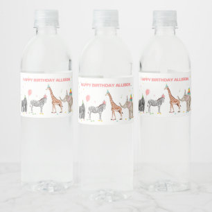 Dagen van de dieren Wilde één waterflesetiket Waterfles Etiket