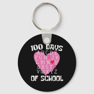 Dagen van de school alfabet 100e dag leraar studen sleutelhanger