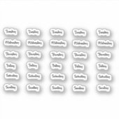 Dagen van de Week Borstel Brief Stickers (Voorkant)