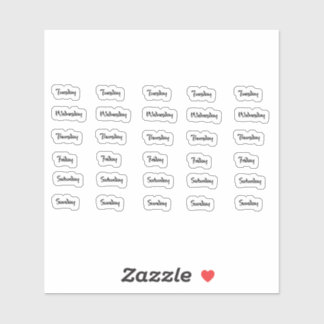 Dagen van de Week Borstel Brief Stickers