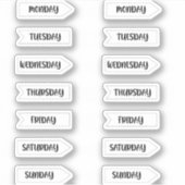 Dagen van de Week Bullet Journal Planner White Sticker (Voorkant)