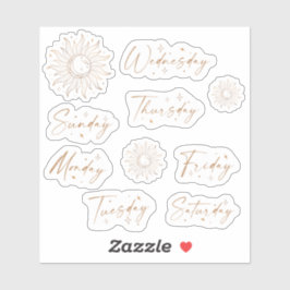 Dagen van de Week Celestial Planner Sticker Sheet