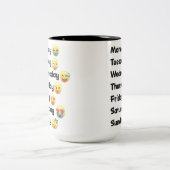 Dagen van de week Emoji-Mok Tweekleurige Koffiemok (Center)