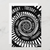 Dagen van de week feestdagenkaart (Voorkant / Achterkant)