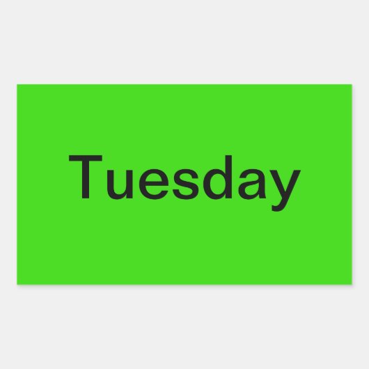 Dagen van de week Kleurgecodeerde kalender Visuele Rechthoekige Sticker (Voorkant)