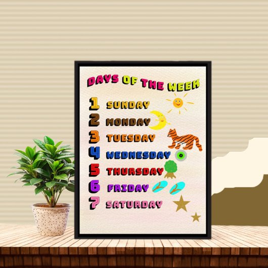 Dagen van de week leren poster