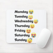 Dagen van de week Muismat van de Emoji-computer (Met muis)