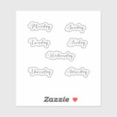 Dagen van de Week Planner Sticker Curvy (Vel)