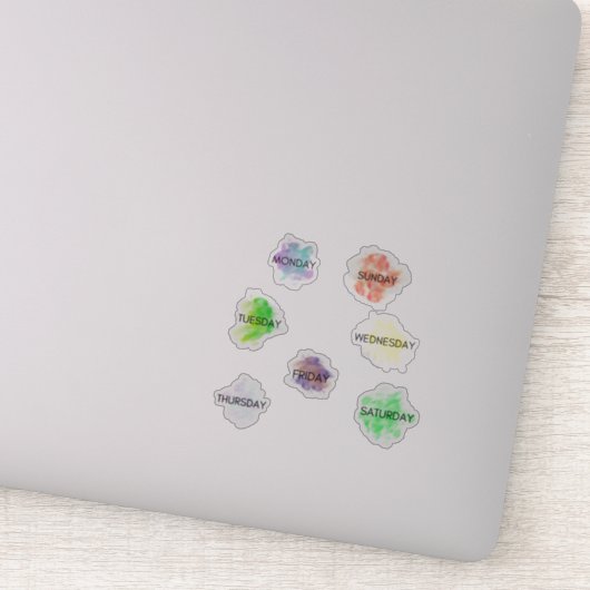 Dagen van de Week Planner Sticker Waterverf (Detail)