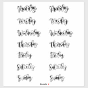 Dagen van de Week Sticker