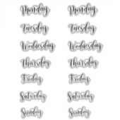 Dagen van de Week Sticker (Voorkant)