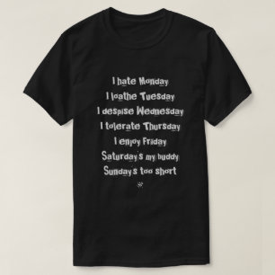 Dagen van de weekgrap t-shirt