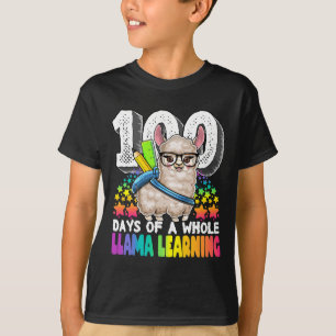 Dagen van een hele lama leren 100 dagen van school t-shirt