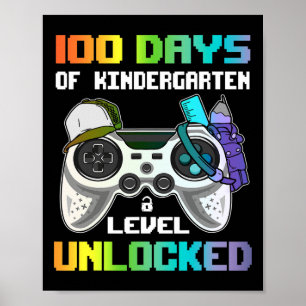 Dagen van kleuterschool niveau ontgrendelde gamer  poster