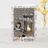 Dagen van opsluiting: "Veel geluk" Jailbird-kaart Kaart (Gele Bloem)