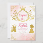 Dagen van roze en gouden prinses kaart (Voorkant)