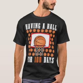 Dagen van school 100e dag 100 met balsport BA T-shirt