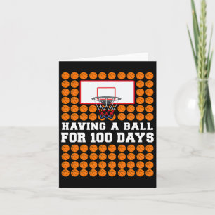 Dagen van School Basketbal 100th Day Balls Gift vo Kaart