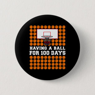 Dagen van School Basketbal 100th Day Balls Gift vo Ronde Button 5,7 Cm