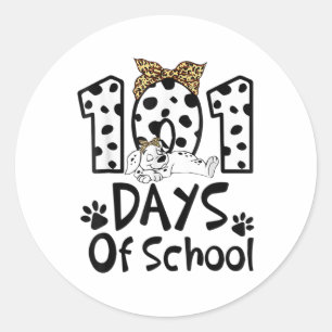 Dagen van School Dalmatische Hond Jongens Meisjes Ronde Sticker