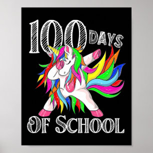 Dagen van School Eenhoorn Happy Magical 100 Dagen  Poster