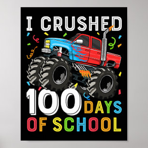 Dagen van School Monster Truck 100e dag van School Poster