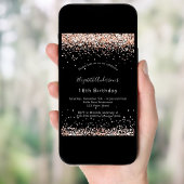 Dagen zwart roos goudglitter luxe kaart