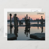 Dageraad aan de rivier de Ottawa. Briefkaart (Voorkant / Achterkant)