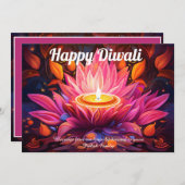 Dageraad van Diya Diwali Kaart (Voorkant / Achterkant)