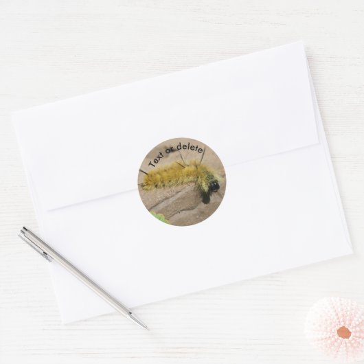 Dagger Moth Caterpillar Nature Personalized Ronde Sticker (Envelop)