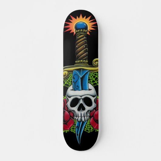 Dagger, Skull en Rozen Skateboard (Voorkant)