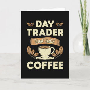 Daghandelaar op de aandelenmarkt gewoon koffie toe kaart