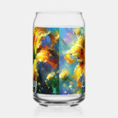 Daglelie Daglelies Bloem Geel Teal Persoonlijk Blikvorm Glas (Links)