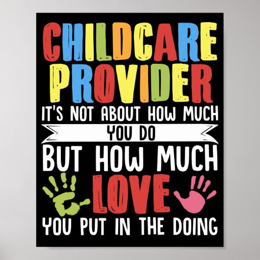 Dagleraar Kinderopvang Toddler Poster (Voorkant)