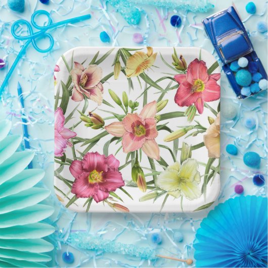 Dagles over botanisch ontwerp papieren bordje (Feest)