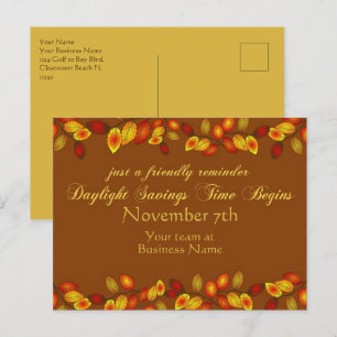Daglichtbesparende Herfst Rug Herinneringen Busine Briefkaart
