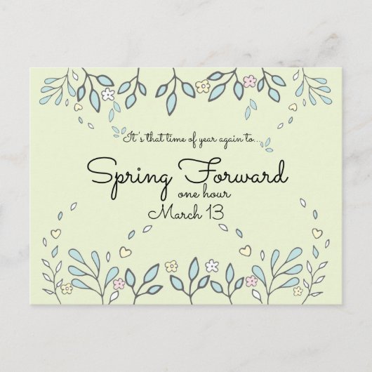 Daglichtbesparingsherinneringen Briefkaart (Voorkant)