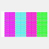 Dagopvang / School aangepaste naam Neon kleuren Labels (Vel)
