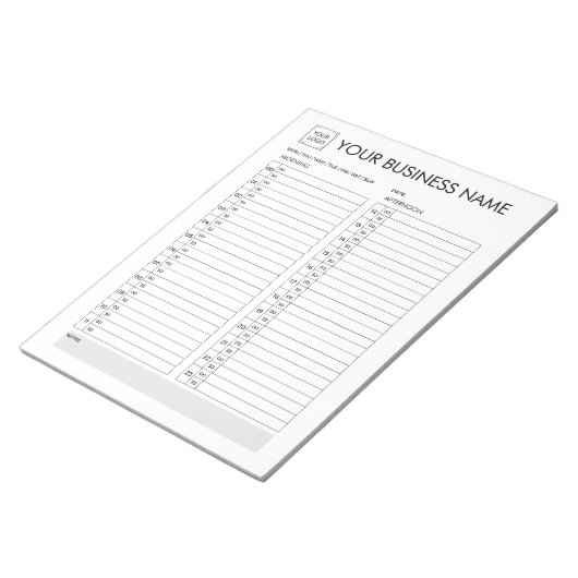 DAGPLANNER 30 MINUTEN INTERVAL VOEG UW LOGO TOE NOTITIEBLOK (Schuin)