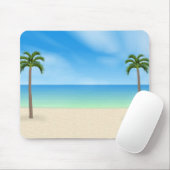 Dagstrand Scene: Custom Mousepad Muismat (Met muis)
